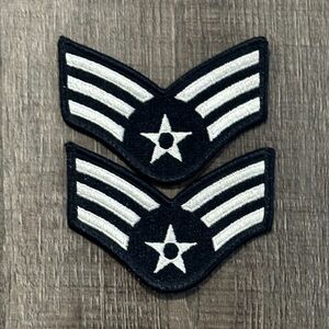 New USAF Air Force Small SrA Senior Airman E-4 Blues Rank Patches